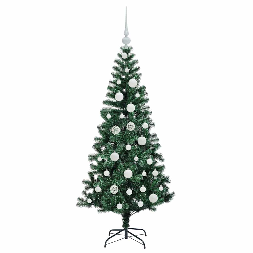 Kunstig Forhåndsopplyst Juletre grønn 120 cm PVC og metall