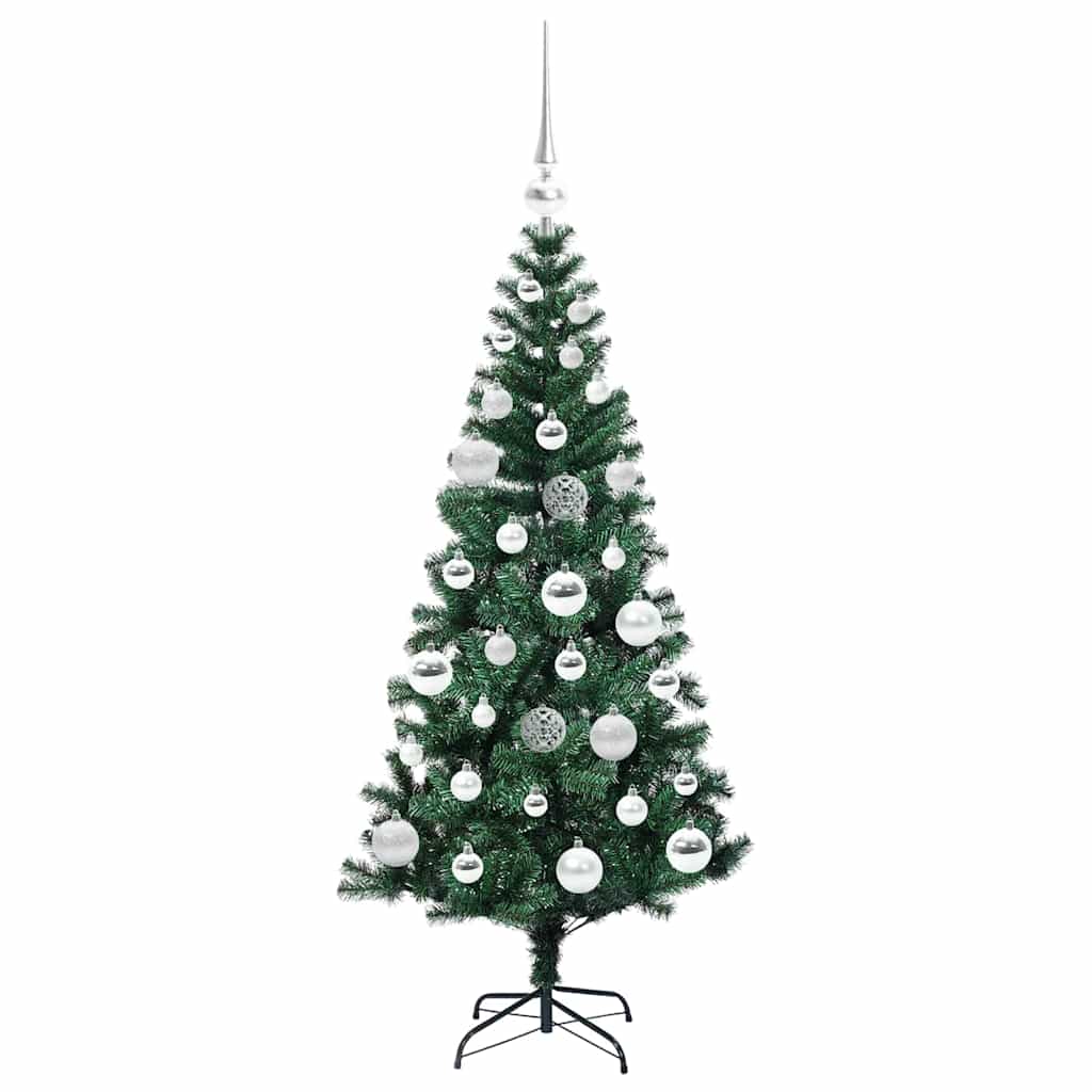 Kunstig Forhåndsopplyst Juletre grønn 120 cm PVC og metall