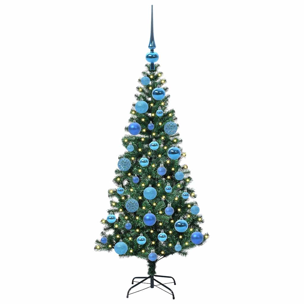 Kunstig Forhåndsopplyst Juletre grønn 120 cm PVC og metall