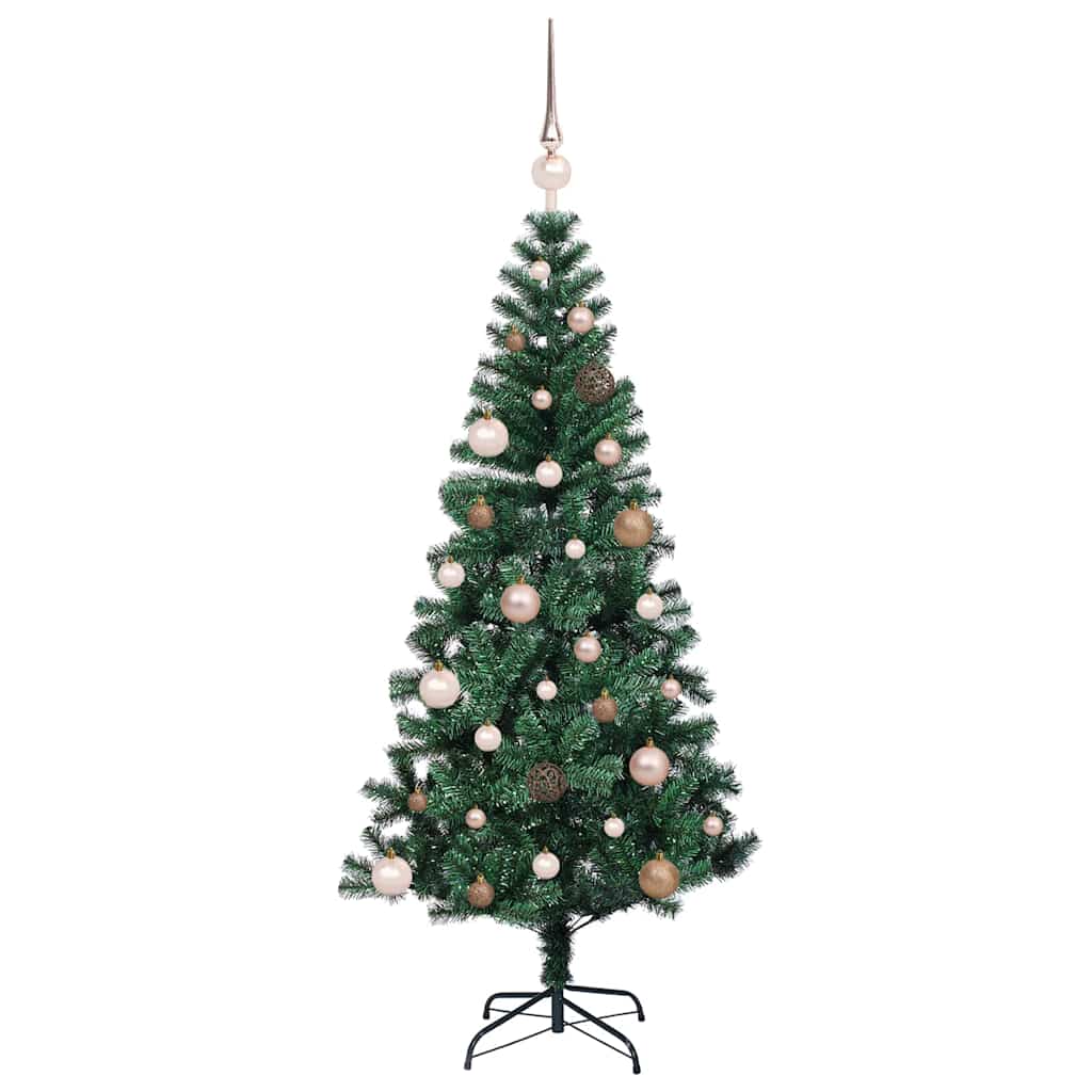 Kunstig Forhåndsopplyst Juletre grønn 150 cm PVC og metall