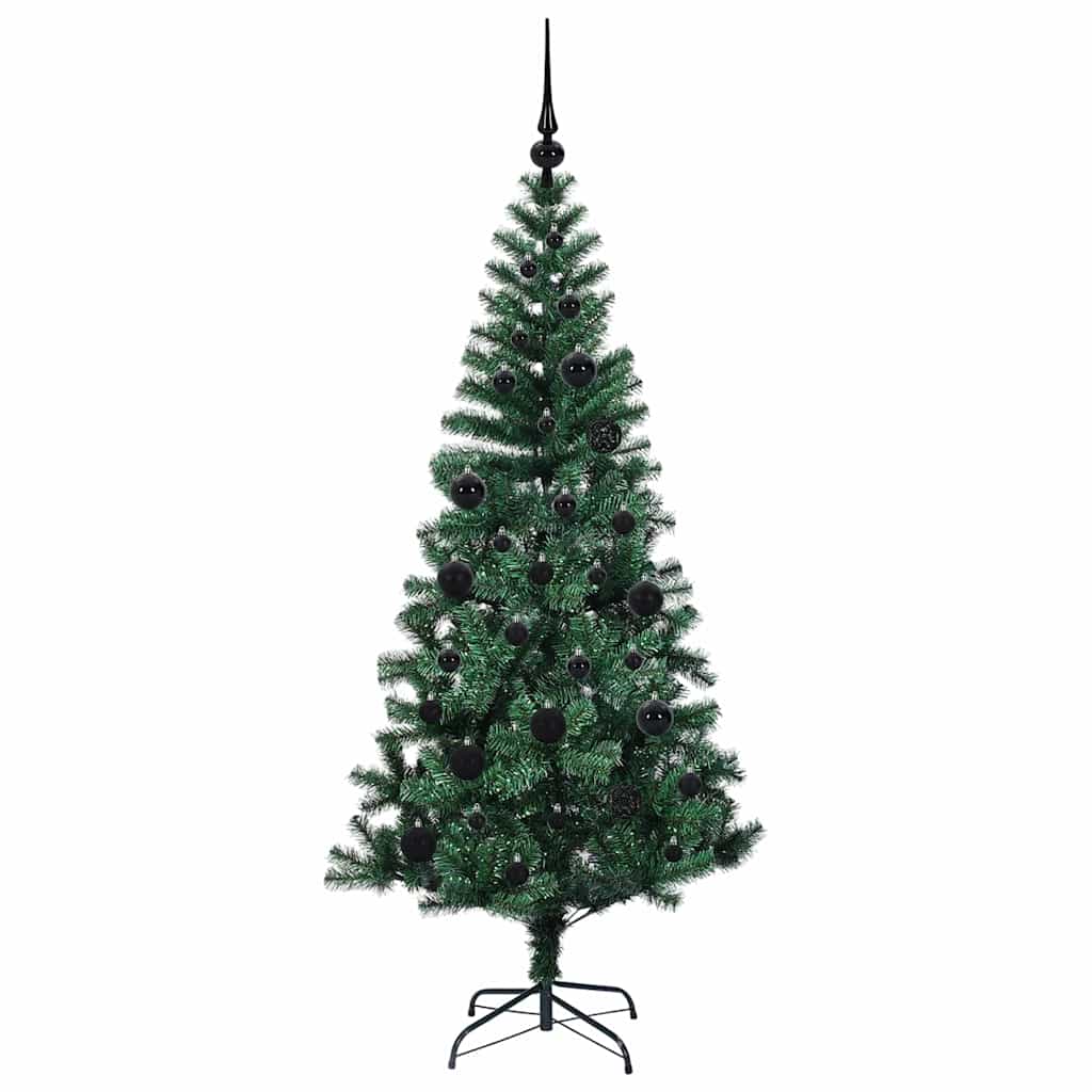 Kunstig Forhåndsopplyst Juletre grønn 150 cm PVC og metall