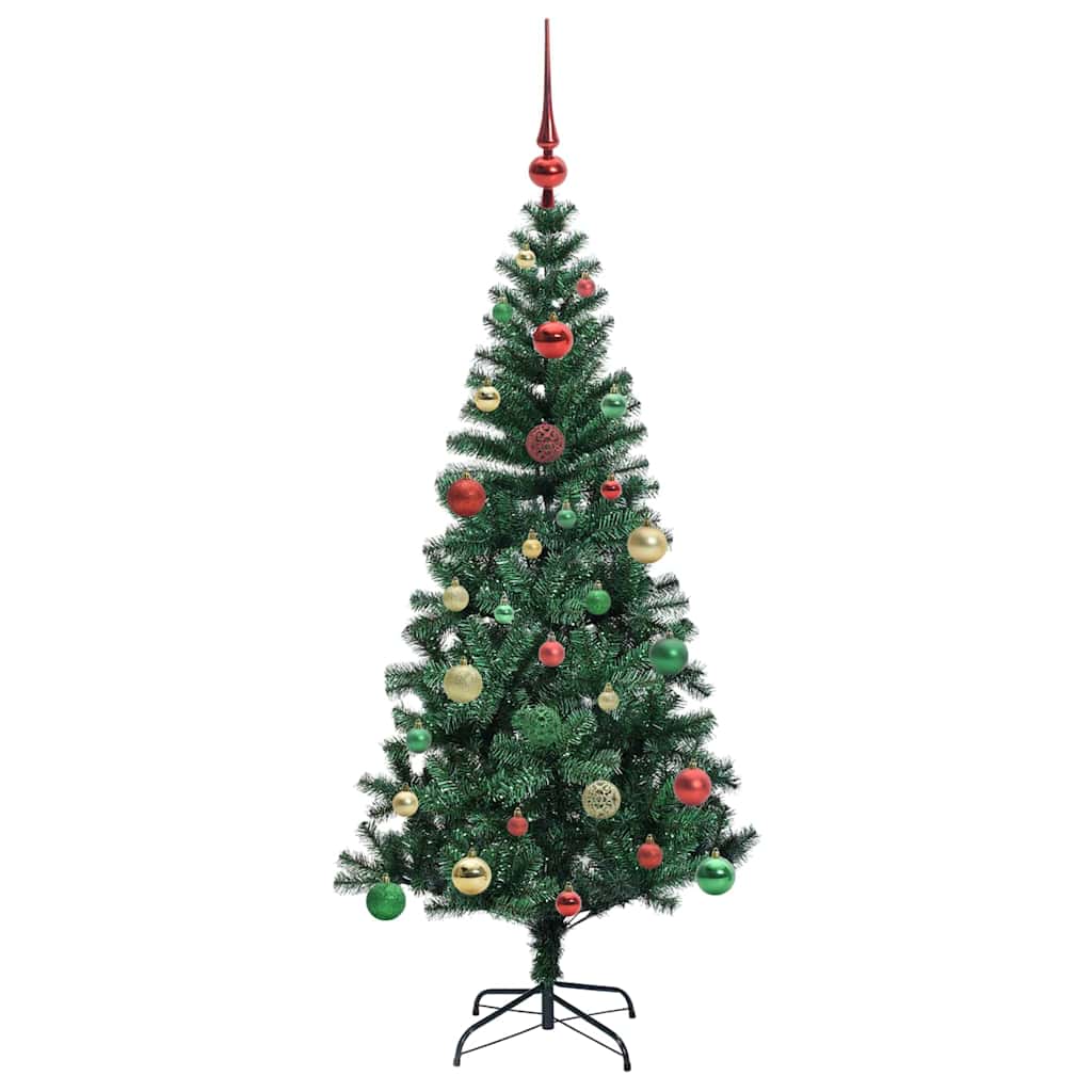 Kunstig Forhåndsopplyst Juletre grønn 150 cm PVC og metall