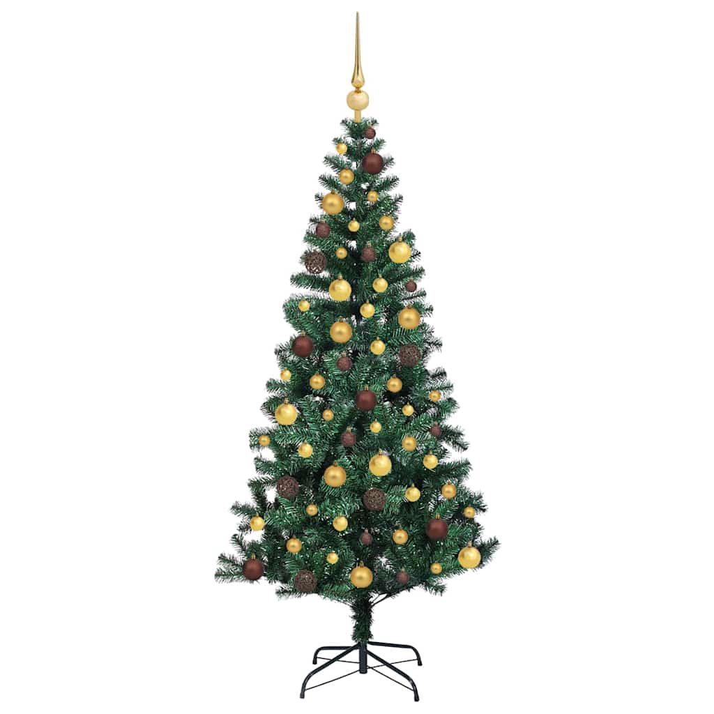Kunstig Forhåndsopplyst Juletre grønn 180 cm PVC og metall