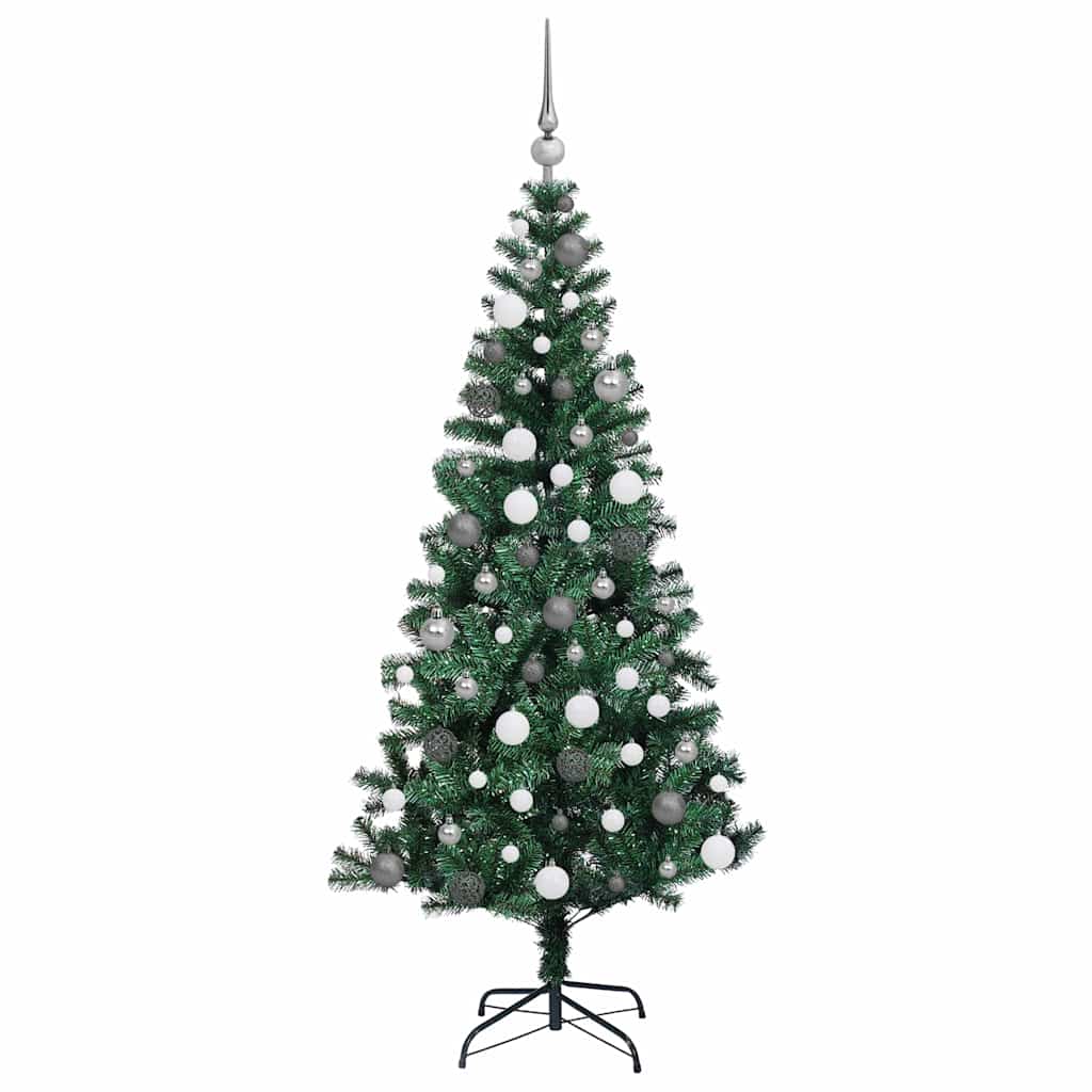 Kunstig Forhåndsopplyst Juletre grønn 180 cm PVC og metall