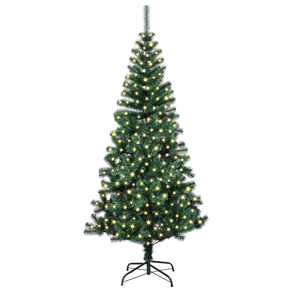 Kunstig Forhåndsopplyst Juletre grønn 240 cm PVC og metall