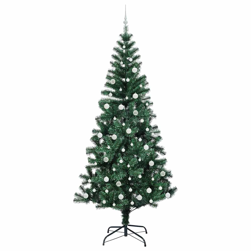 Kunstig Forhåndsopplyst Juletre grønn 240 cm PVC og metall