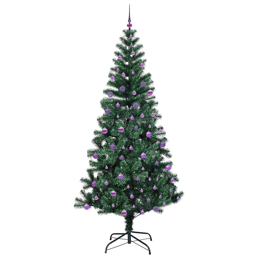 Kunstig Forhåndsopplyst Juletre grønn 240 cm PVC og metall