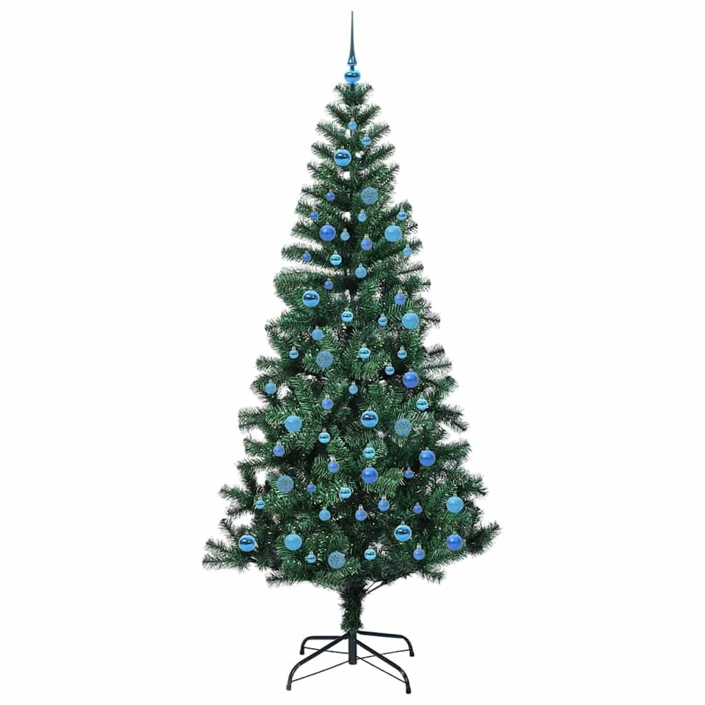 Kunstig Forhåndsopplyst Juletre grønn 240 cm PVC og metall