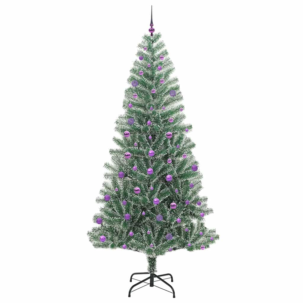 Kunstig Julesekk Snø Flocket med LED Lys Grønn og hvit 240 cm
