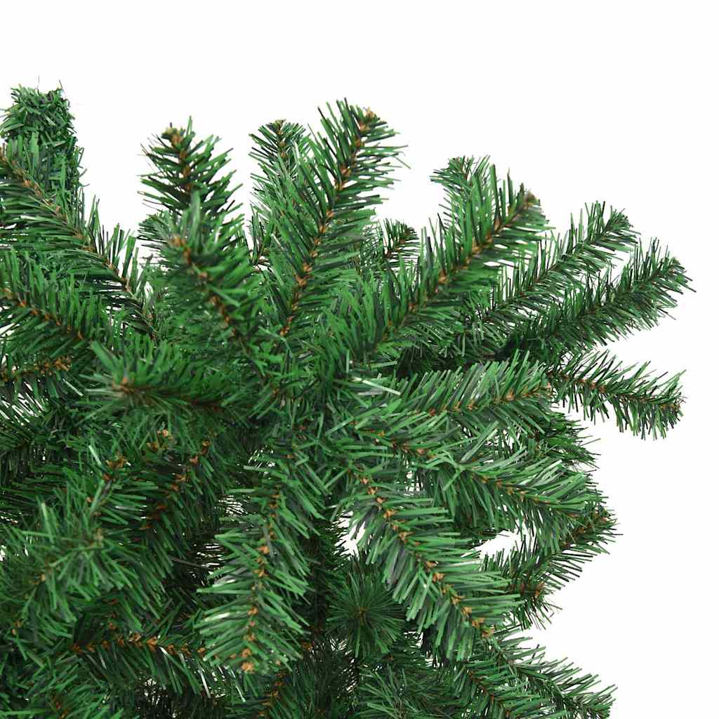 Opp-ned kunstig forhåndsbelyst juletre med kule sett 210 cm PVC