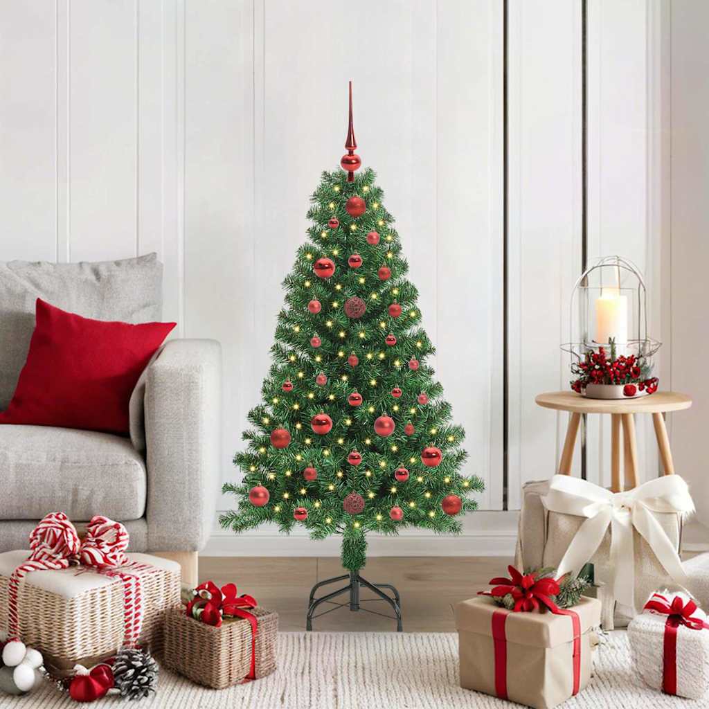 Kunstig juletre med 150 LED grønn 120 cm PVC og Stål og Plast