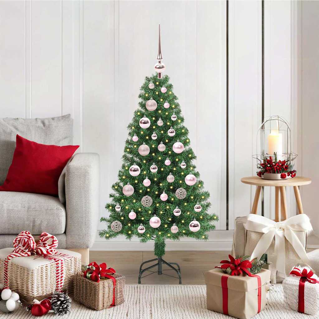 Kunstig juletre med 150 LED grønn 120 cm PVC og Stål og Plast