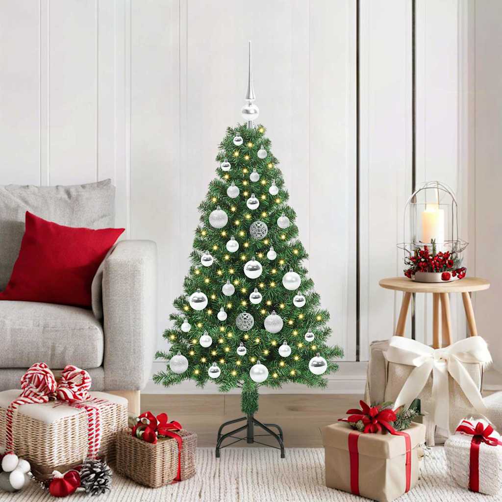 Kunstig juletre med 150 LED grønn 120 cm PVC og Stål og Plast