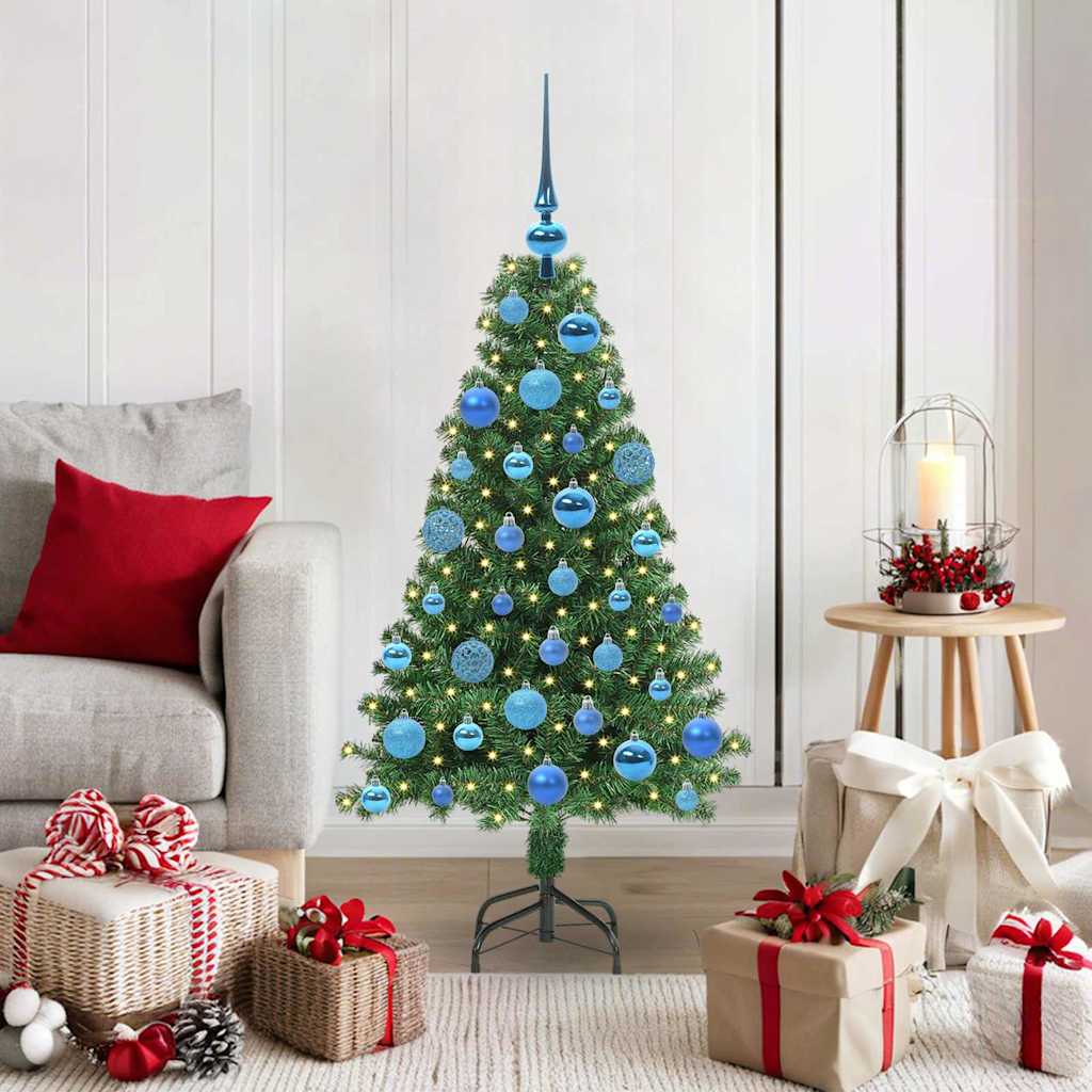 Kunstig juletre med 150 LED grønn 120 cm PVC og Stål og Plast