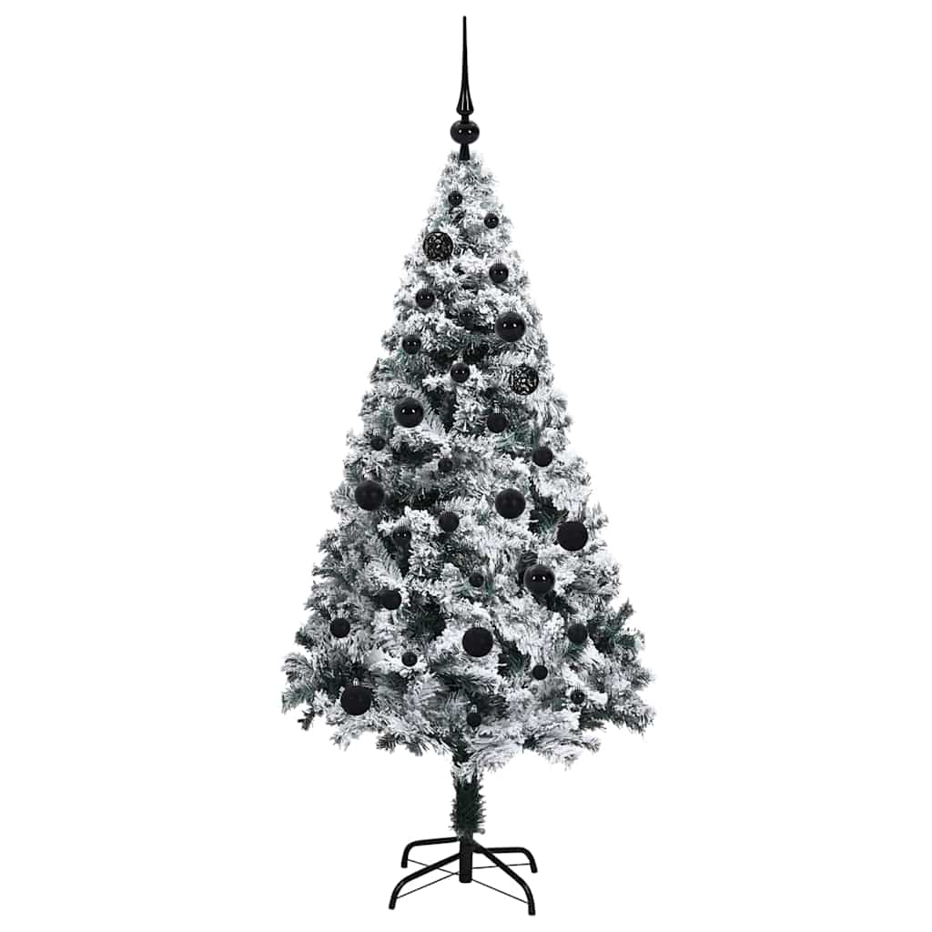 Kunstig juletre med 150 LED Hvit 150 cm PVC og Stål og Plast