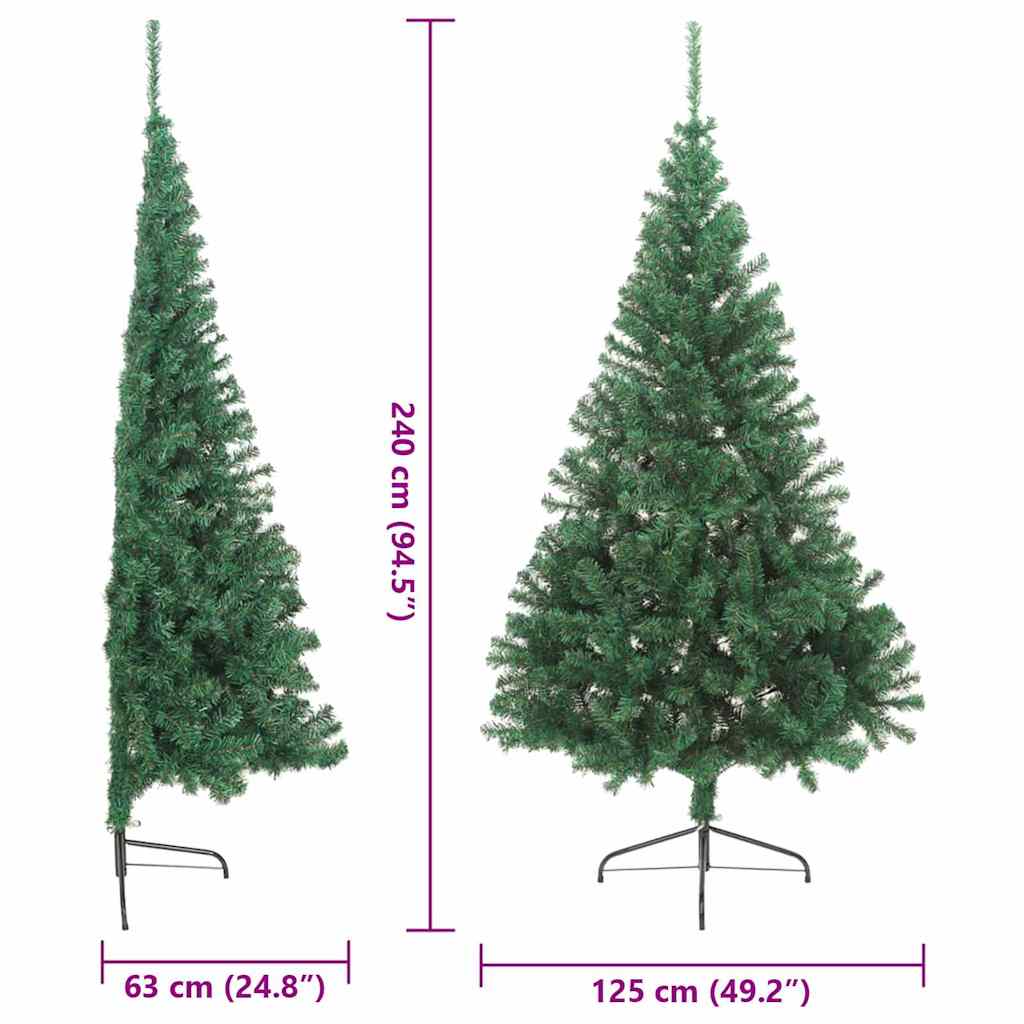 Kunstig Forhåndsopplyst Juletre med 300 LED grønn 240 cm PVC