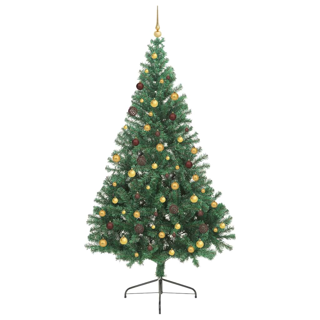 Kunstig Forhåndsopplyst Juletre med 300 LED grønn 240 cm PVC