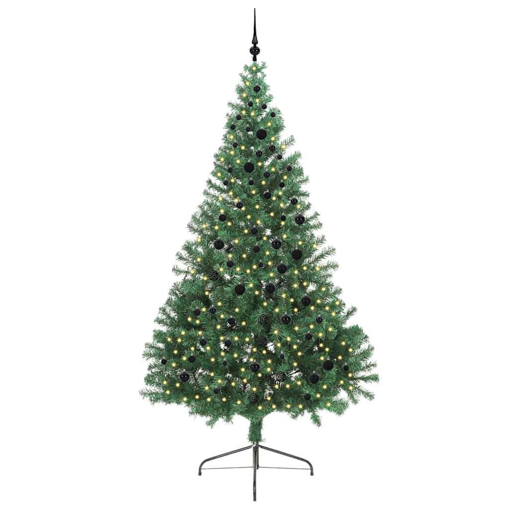 Kunstig Forhåndsopplyst Juletre med 300 LED grønn 240 cm PVC