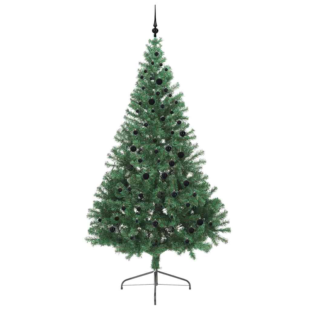 Kunstig Forhåndsopplyst Juletre med 300 LED grønn 240 cm PVC