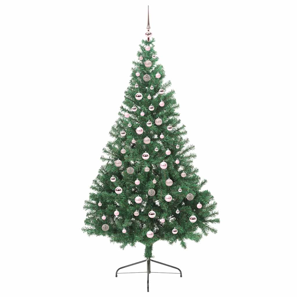 Kunstig Forhåndsopplyst Juletre med 300 LED grønn 240 cm PVC