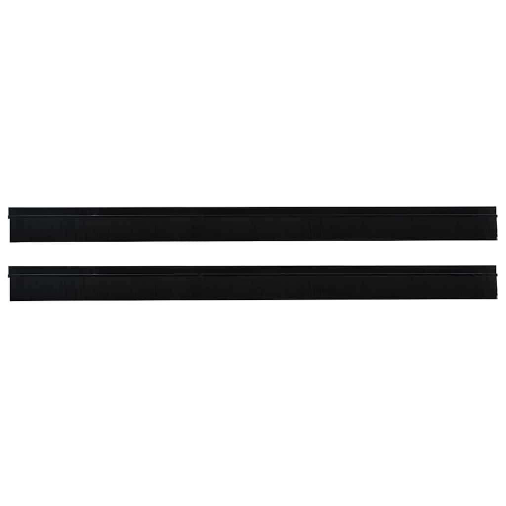 Selvhäftende dørbørstetninger 2 pcs Svart 100 cm