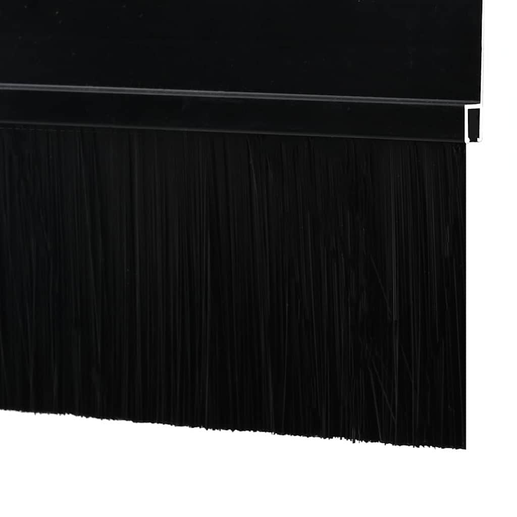 Selvhäftende dørbørstetninger 2 pcs Svart 100 cm