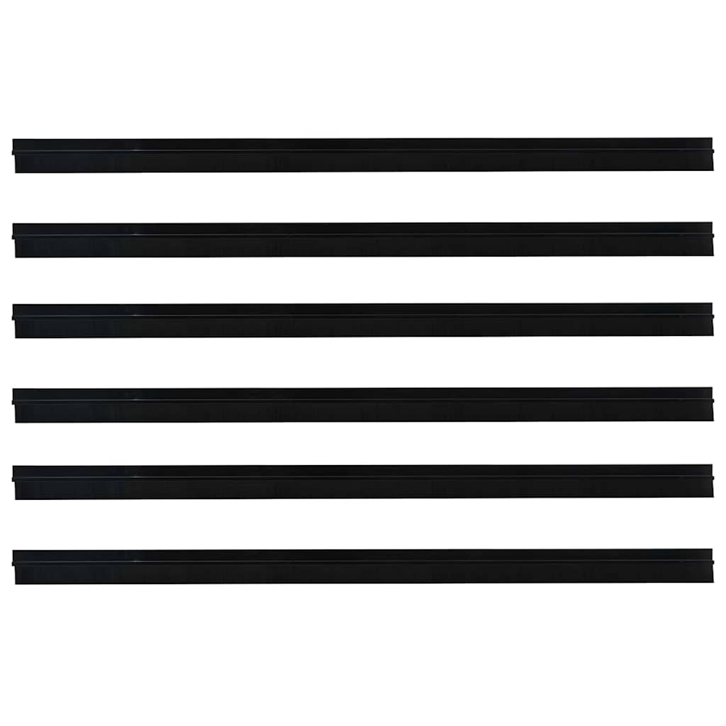 Selvhäftende dørbørstetninger 6 pcs Svart 100 cm