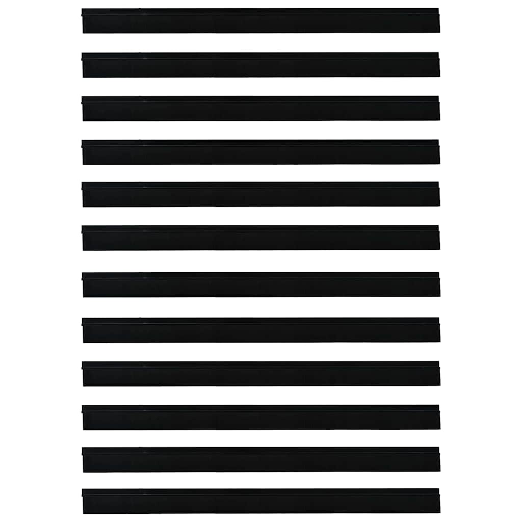 Selvhäftende dørbørstetninger 12 pcs Svart 100 cm
