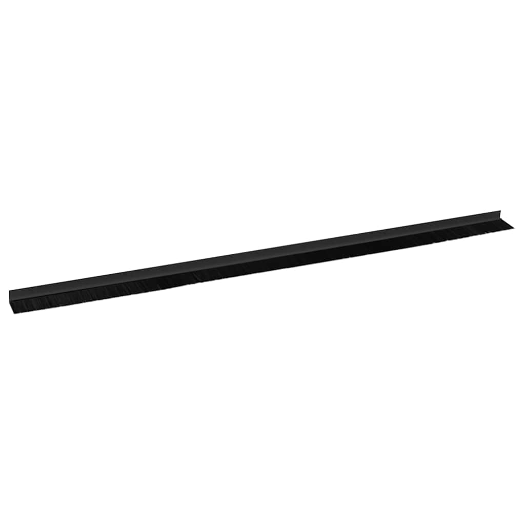 Selvhäftende dørbørstetninger 2 pcs Svart 100 cm