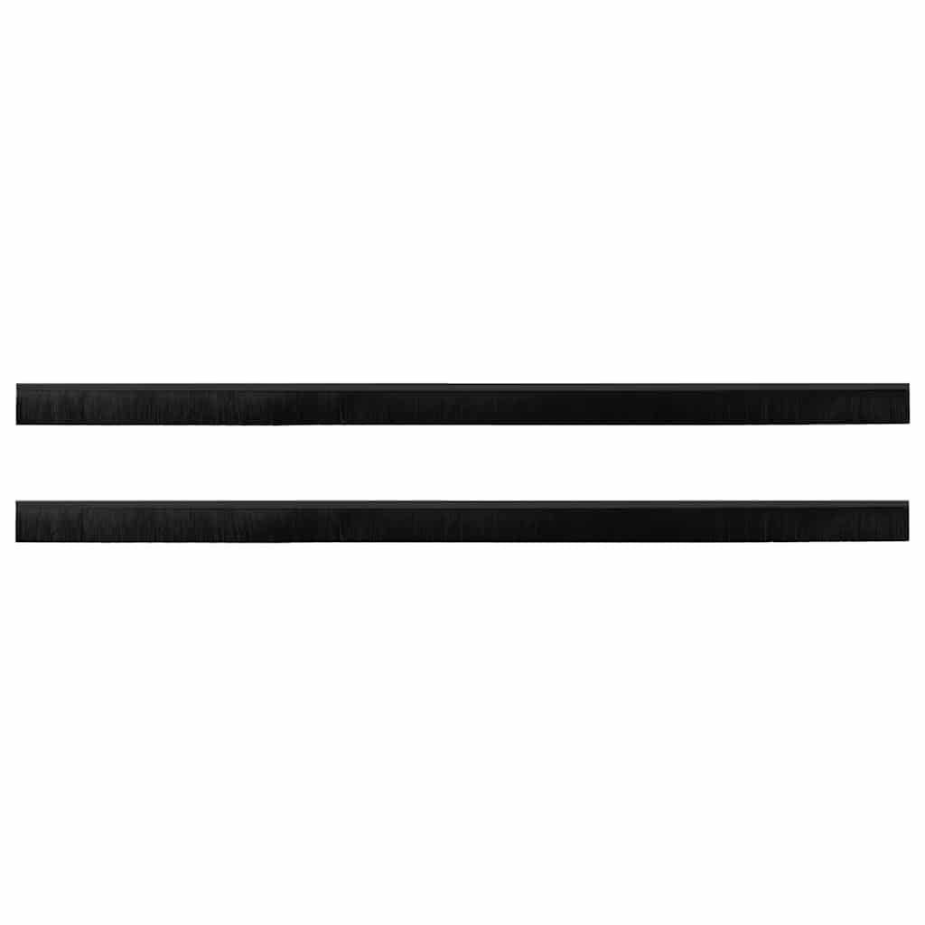 Selvhäftende dørbørstetninger 2 pcs Svart 100 cm