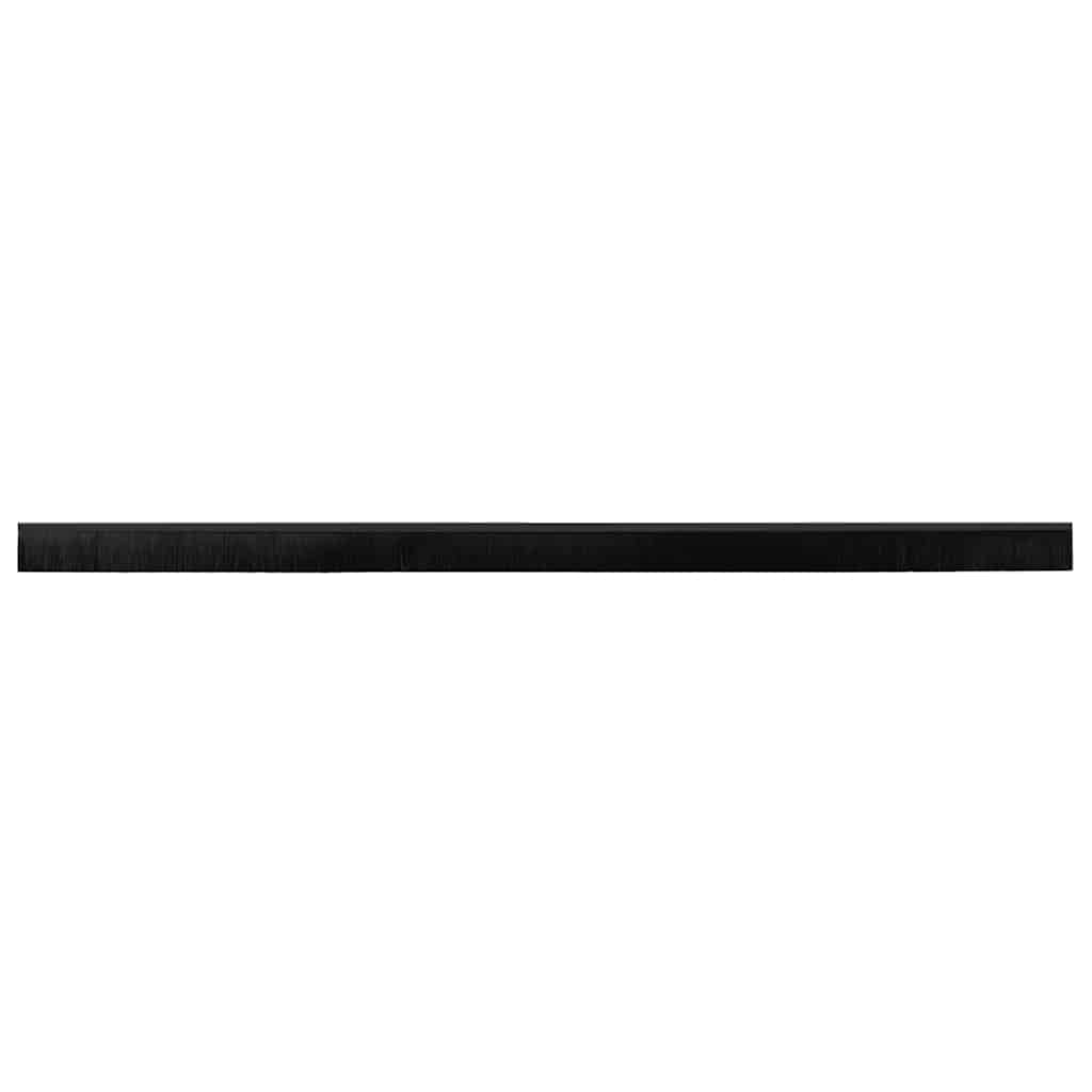 Selvhäftende dørbørstetninger 2 pcs Svart 100 cm