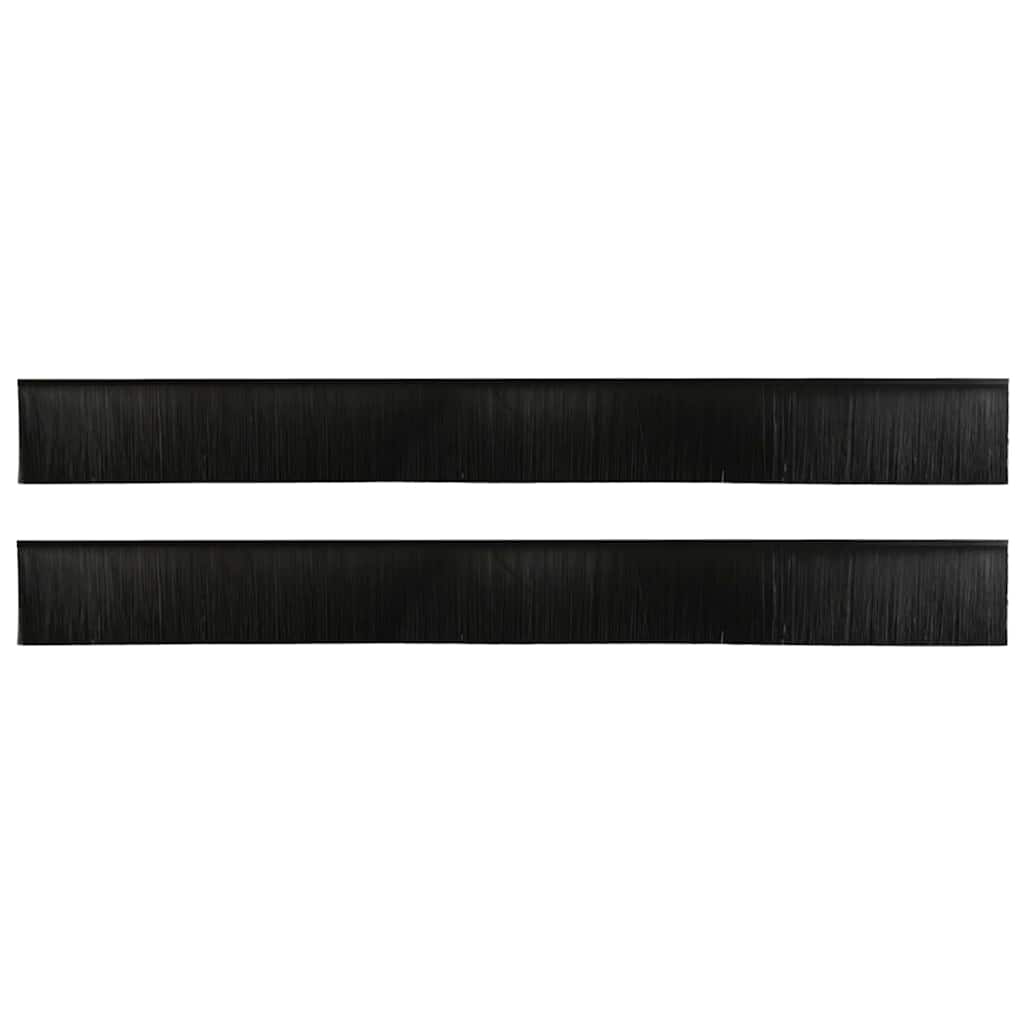Selvhäftende dørbørstetninger 2 pcs Svart 100 cm