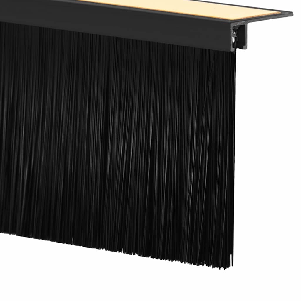 Selvhäftende dørbørstetninger 6 pcs Svart 100 cm
