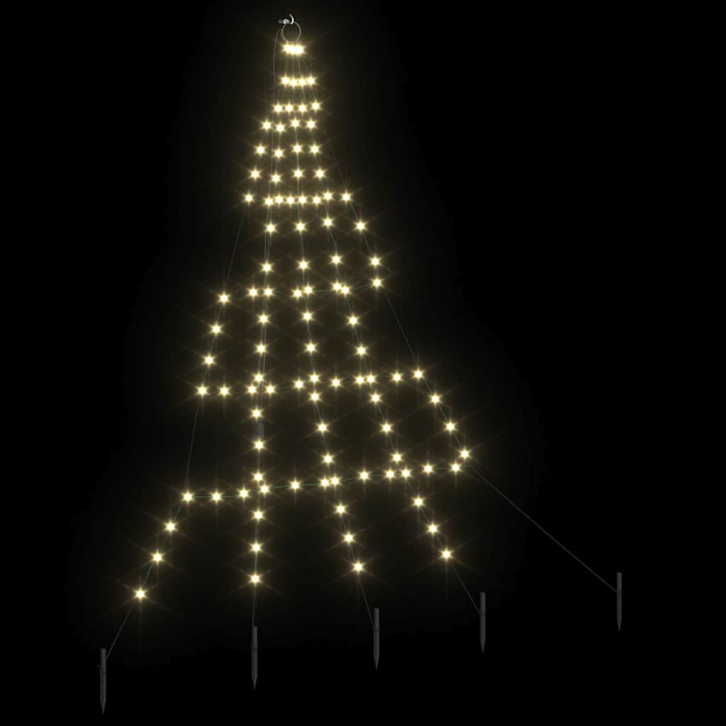 LED Juletre med Bakkepler med 112 LED Varmhvit 182 cm Metall