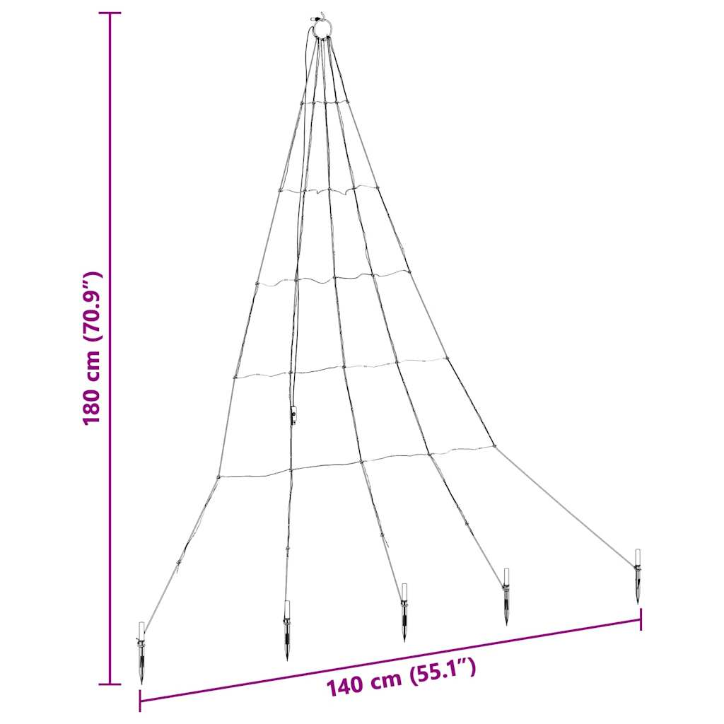 LED Juletre med Bakkepler med 112 LED Varmhvit 182 cm Metall