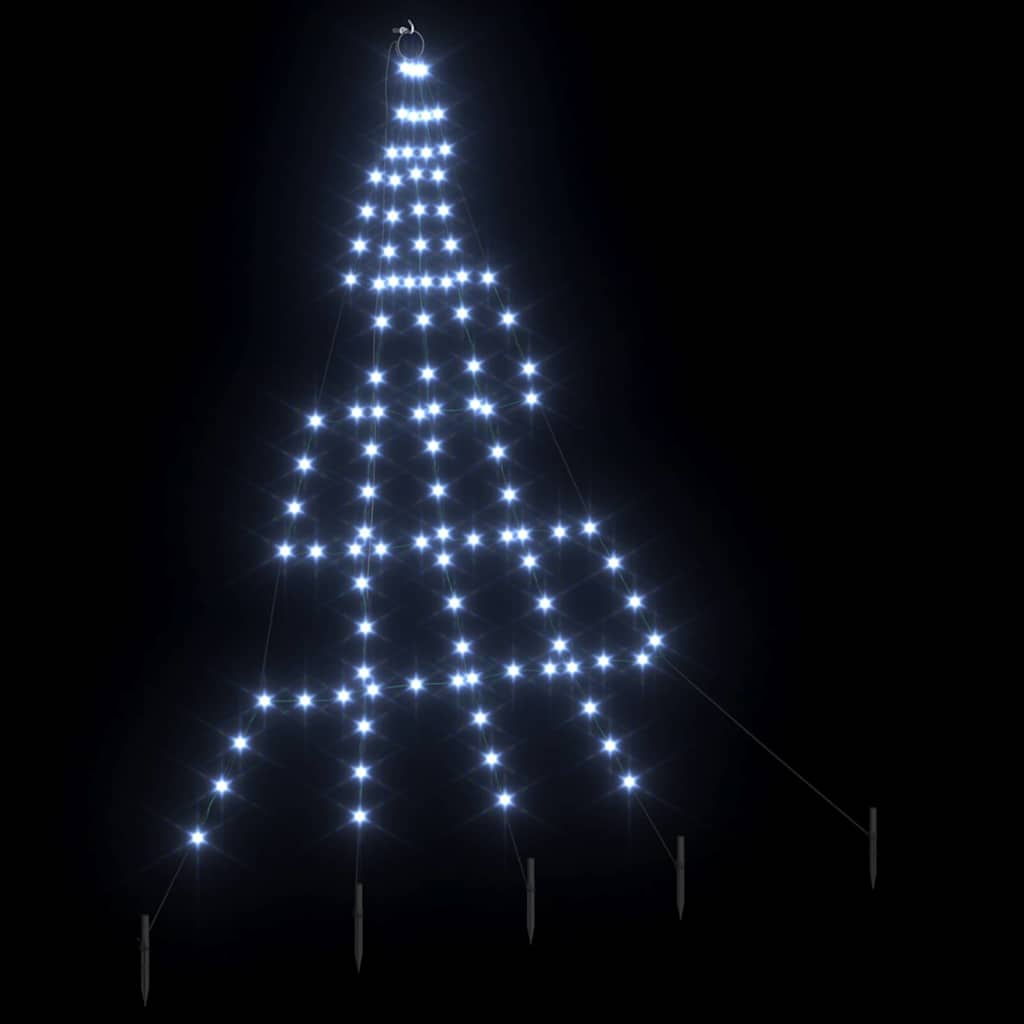 LED Juletre med Bakkepler med 112 LED Kaldhvit 182 cm Metall vidaXL