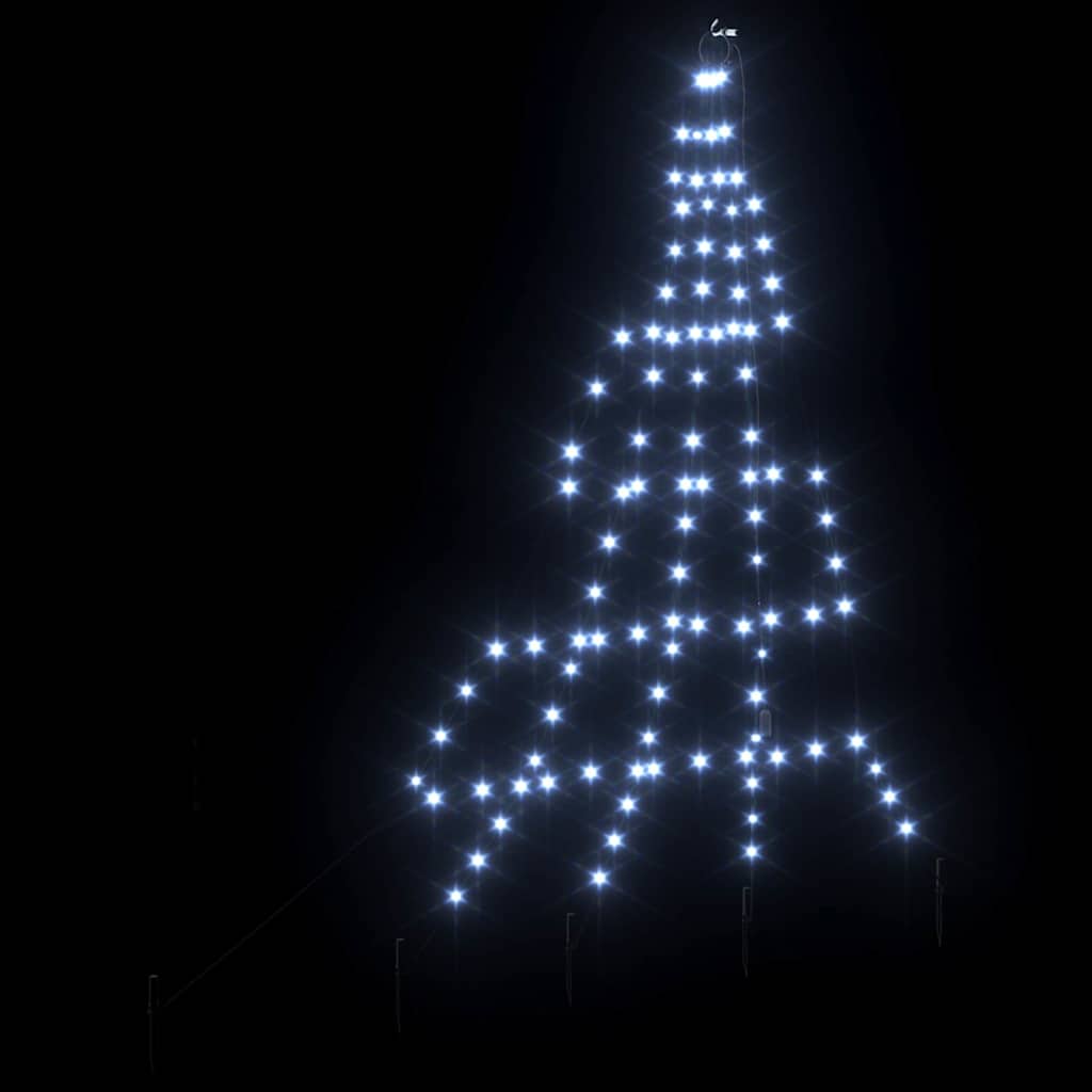 LED Juletre med Bakkepler med 112 LED Kaldhvit 182 cm Metall vidaXL