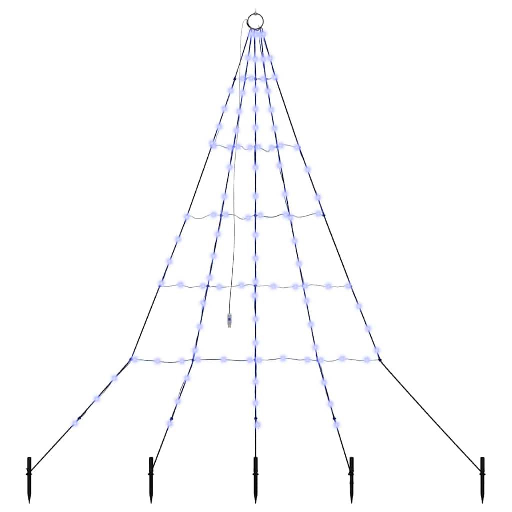 LED Juletre med Bakkepler med 112 LED Blå 182 cm Metall