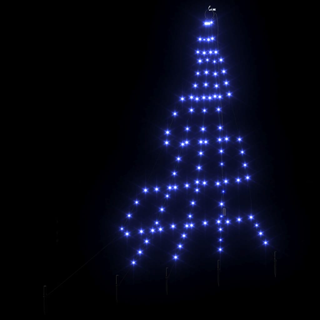 LED Juletre med Bakkepler med 112 LED Blå 182 cm Metall