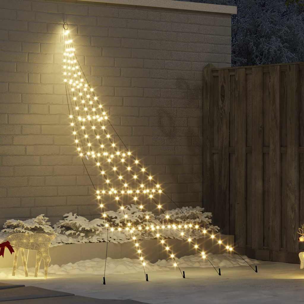 LED Juletre med Bakkepler med 168 LED Varmhvit 306 cm Metall
