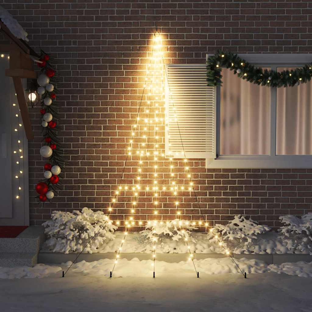 LED Juletre med Bakkepler med 168 LED Varmhvit 306 cm Metall