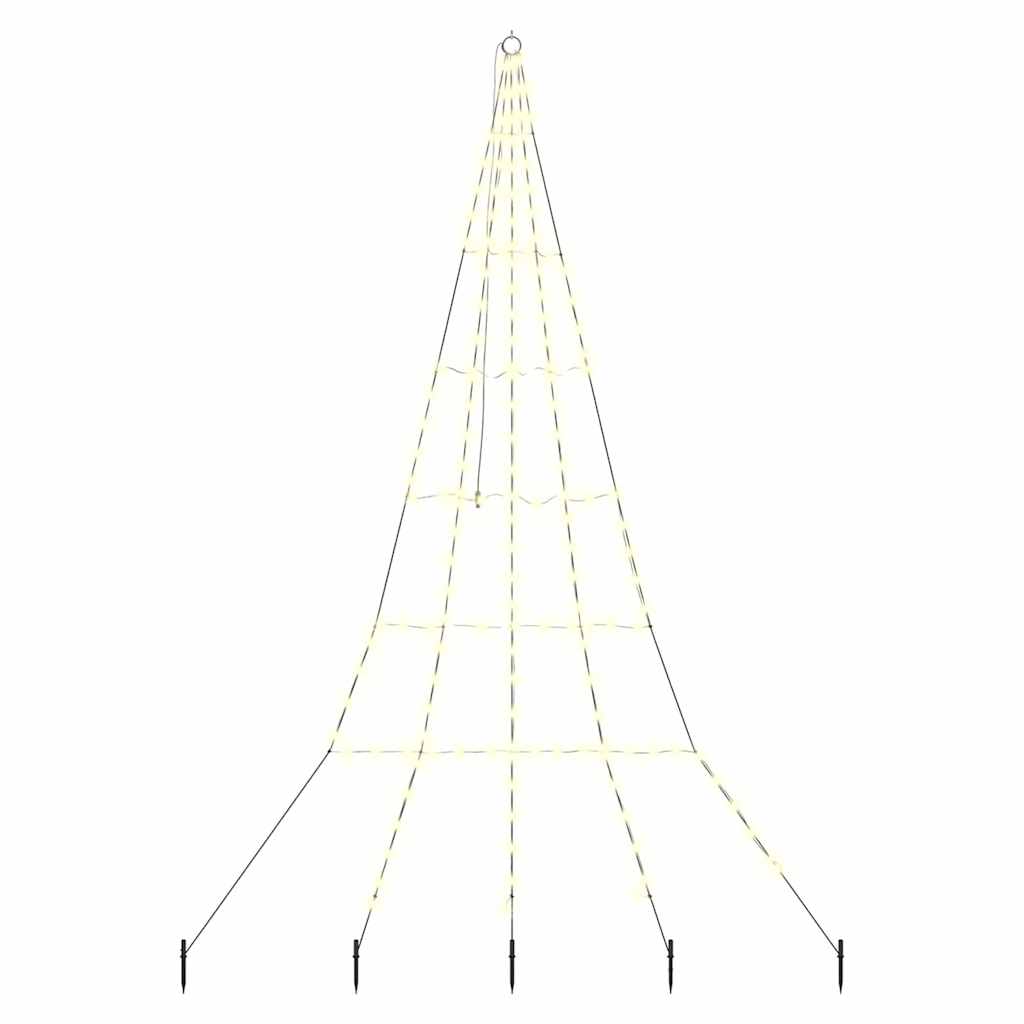 LED Juletre med Bakkepler med 168 LED Varmhvit 306 cm Metall