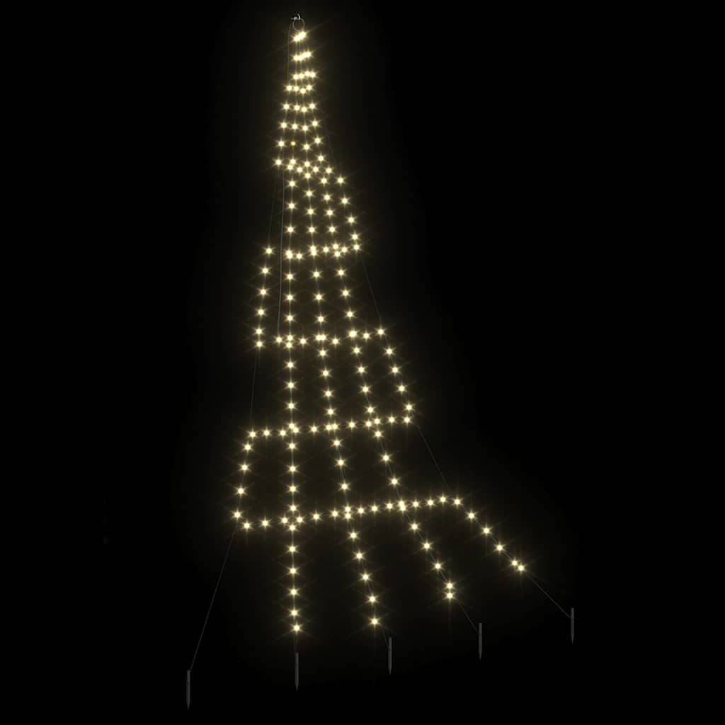 LED Juletre med Bakkepler med 168 LED Varmhvit 306 cm Metall