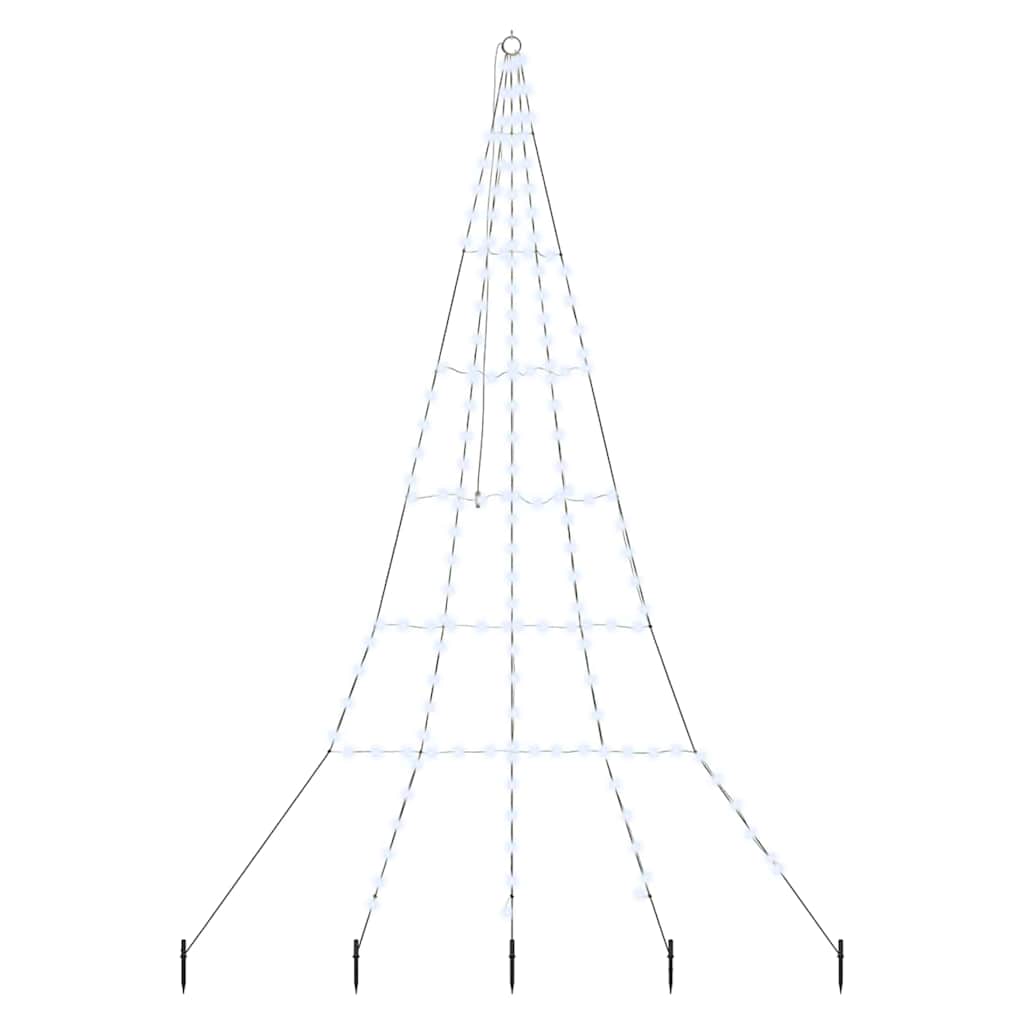LED Juletre med Bakkepler med 168 LED Kaldhvit 306 cm Metall