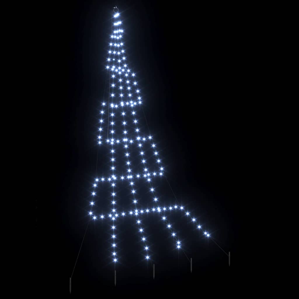 LED Juletre med Bakkepler med 168 LED Kaldhvit 306 cm Metall