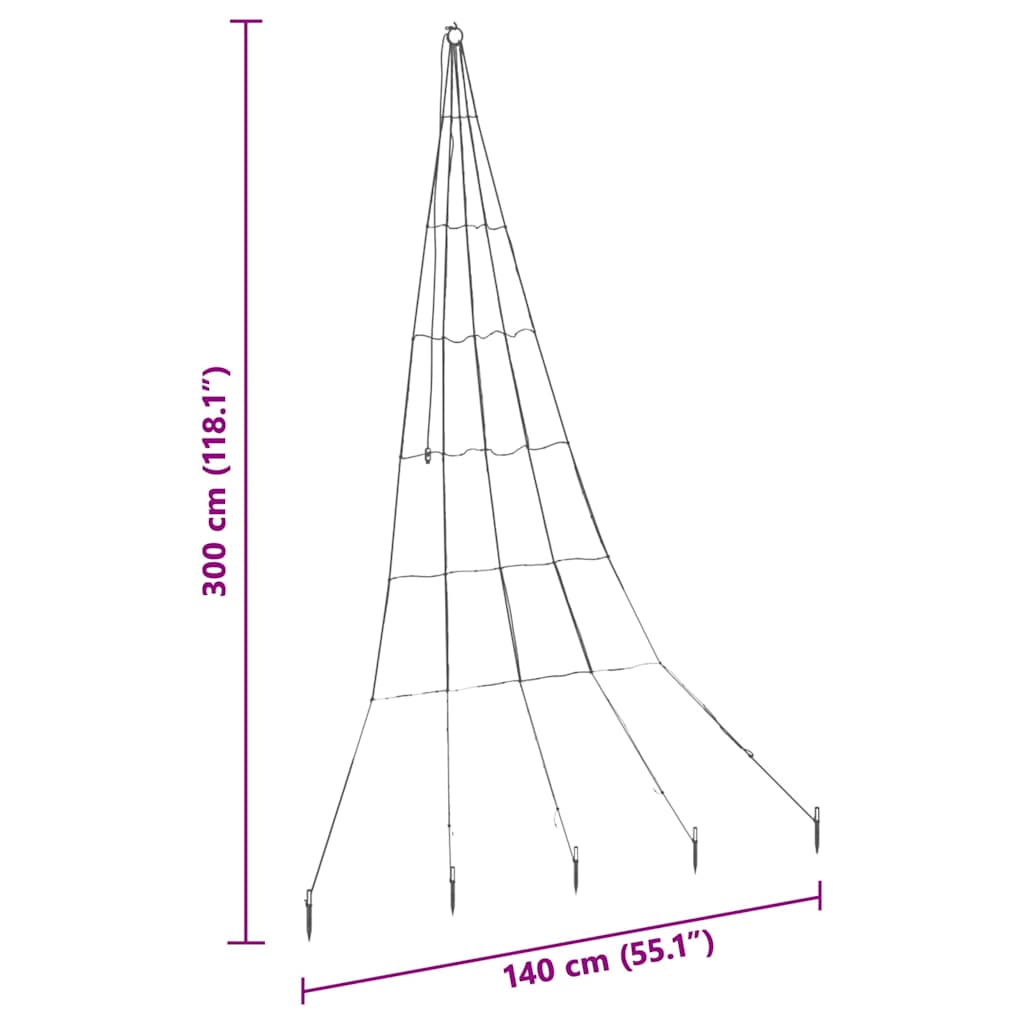 LED Juletre med Bakkepler med 168 LED Flerfarget 306 cm Metall