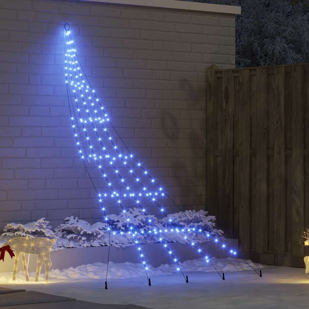 LED Juletre med Bakkepler med 168 LED Blå 306 cm Metall