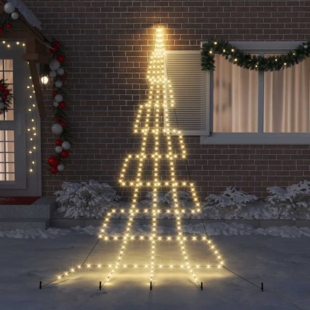 LED Juletre med Bakkepler med 276 LED Varmhvit 511 cm Metall