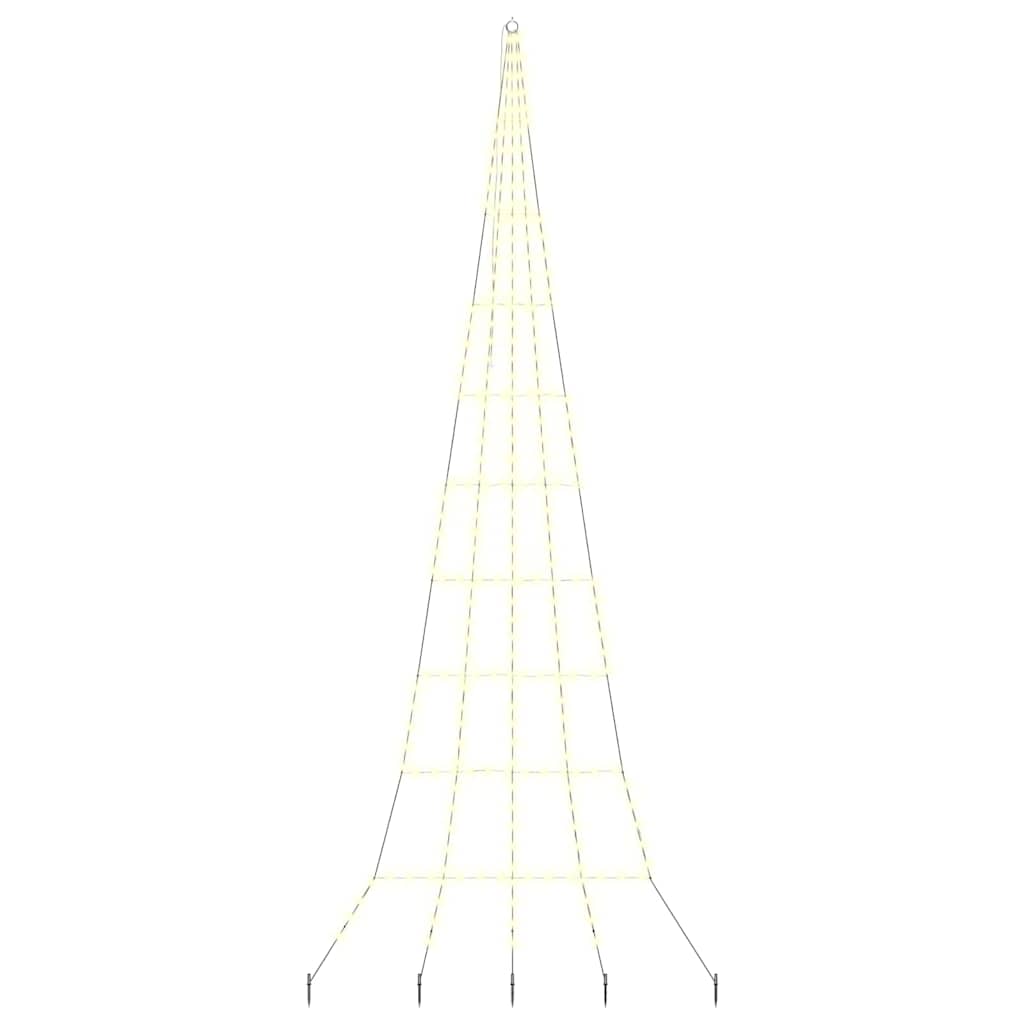 LED Juletre med Bakkepler med 276 LED Varmhvit 511 cm Metall