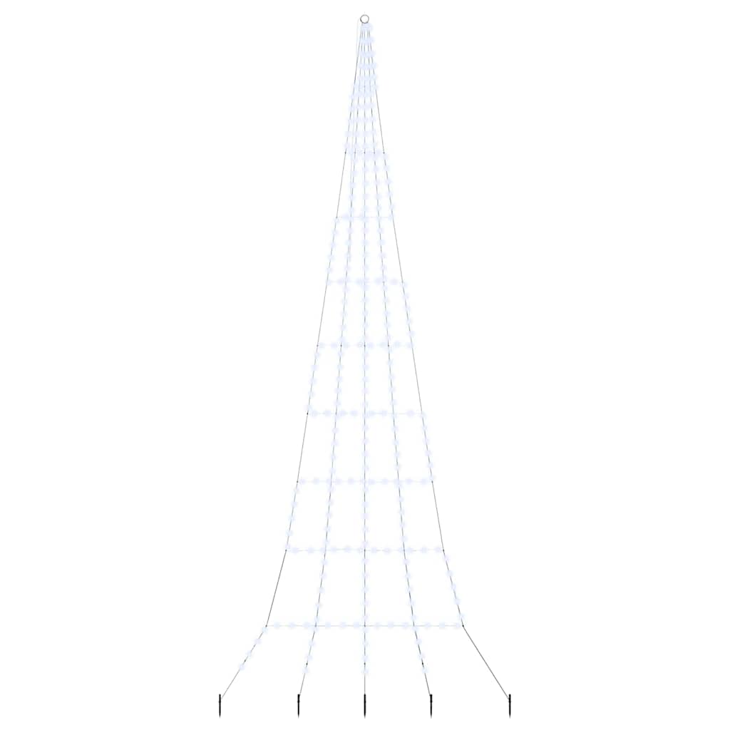 LED Juletre med Bakkepler med 276 LED Kaldhvit 511 cm Metall